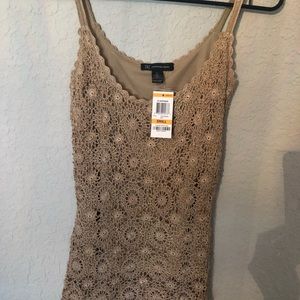 Slightly beaded crochet tank top